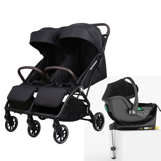 Double Pram – FlexGo Duo with Infant Capsule and ISOFIX Base(Black)