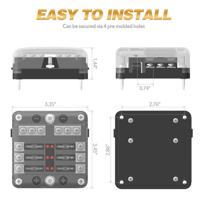 6-Way Blade Fuse Block Box Holder