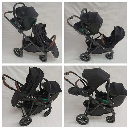 Pre-order Double Pram – Luxe Twin Stroller with Car Seat and Rotating ISOFIX Base - image 4