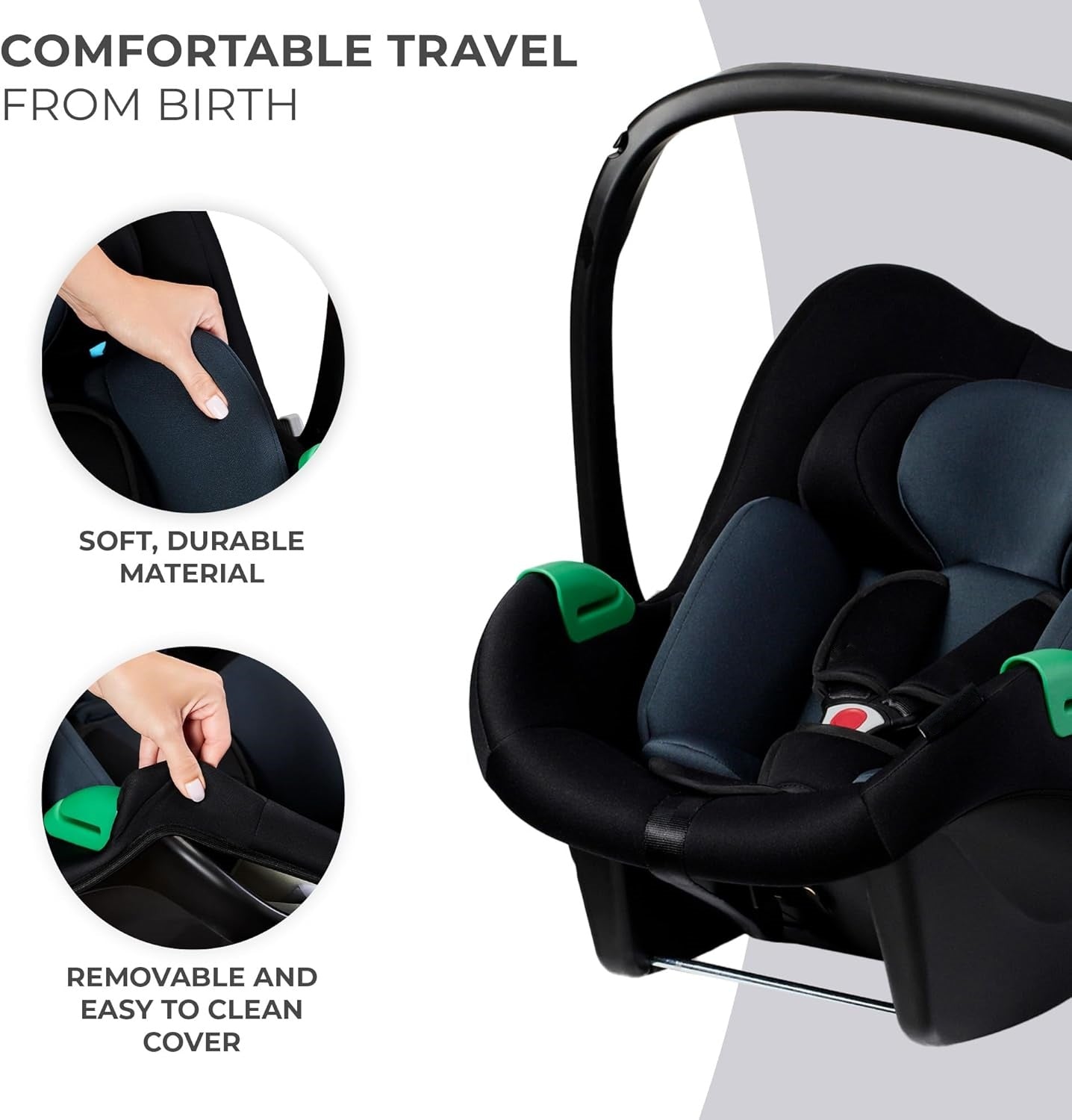 Pre-order Skyra 2-in-1 Newborn Pram & Bassinet Stroller with Car Seat and ISOFIX Base (Black/Gold) - image 32