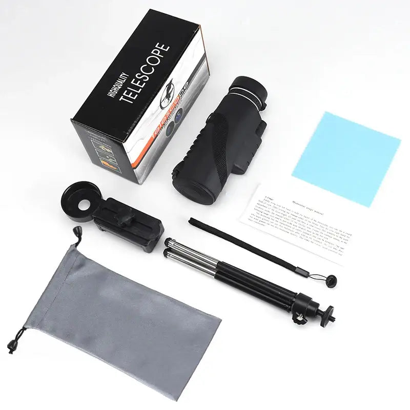Zoom Monocular Telescope with Tripod & Phone Clip