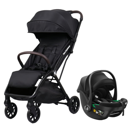 Baby Brightness FlexGo Auto Folding lightweight compact stroller with i-Size infant capsule Black